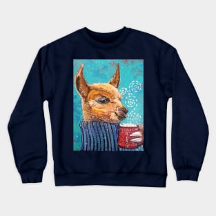 Llama Alpaca winter hot chocolate Crewneck Sweatshirt